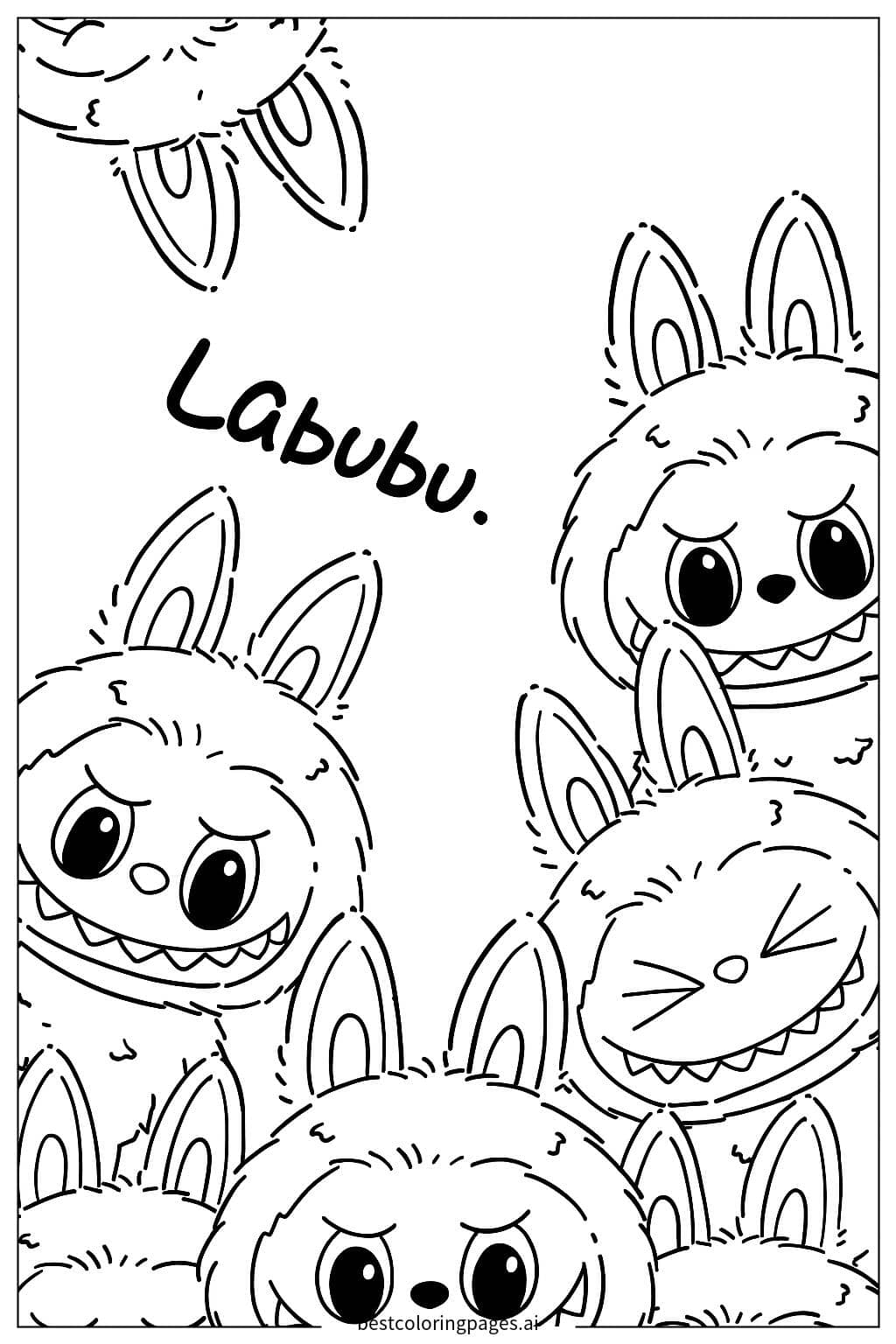 Tranh tô màu Mẫu Khuôn Mặt Labubu