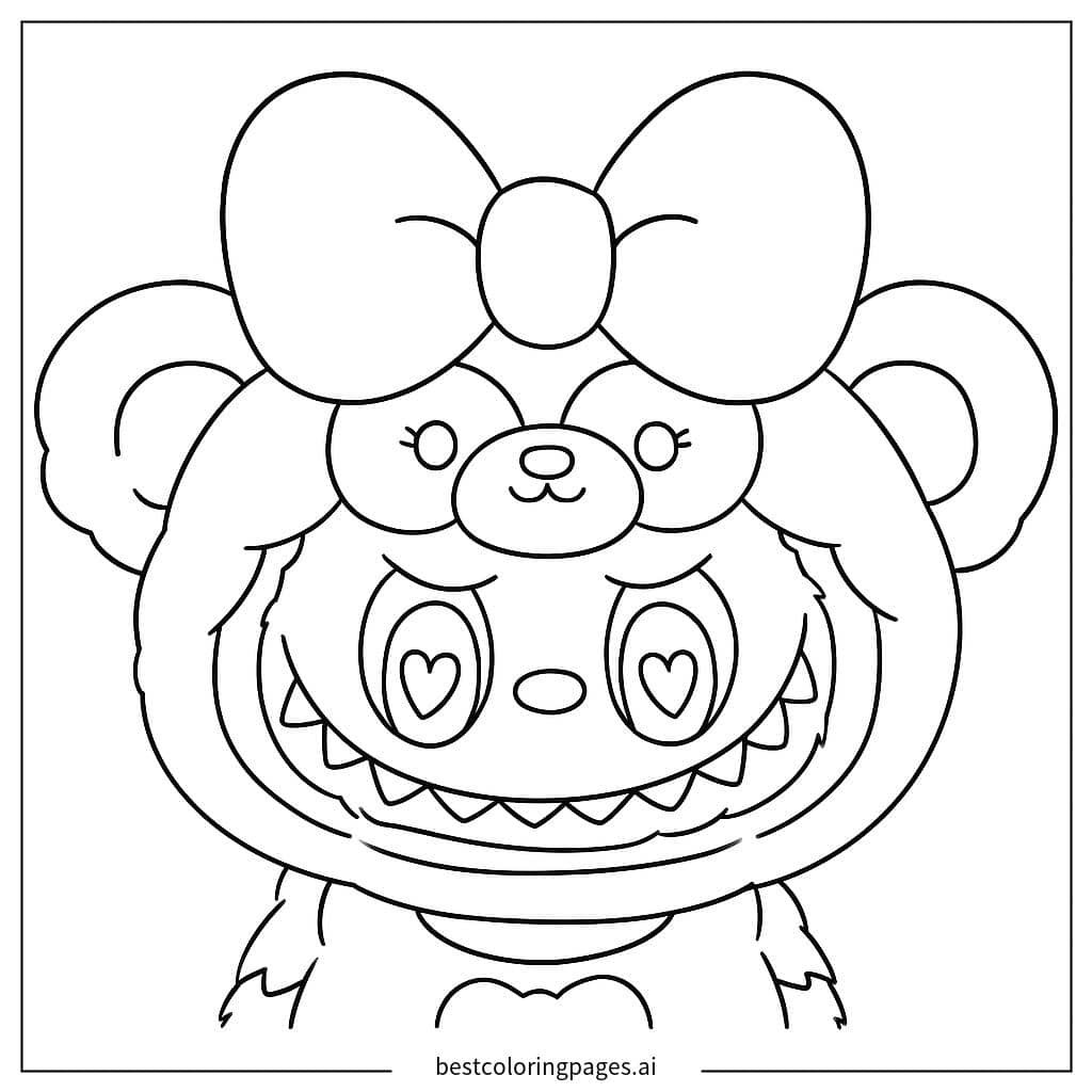 Tranh tô màu Labubu trong Bộ Đồ Gấu 2