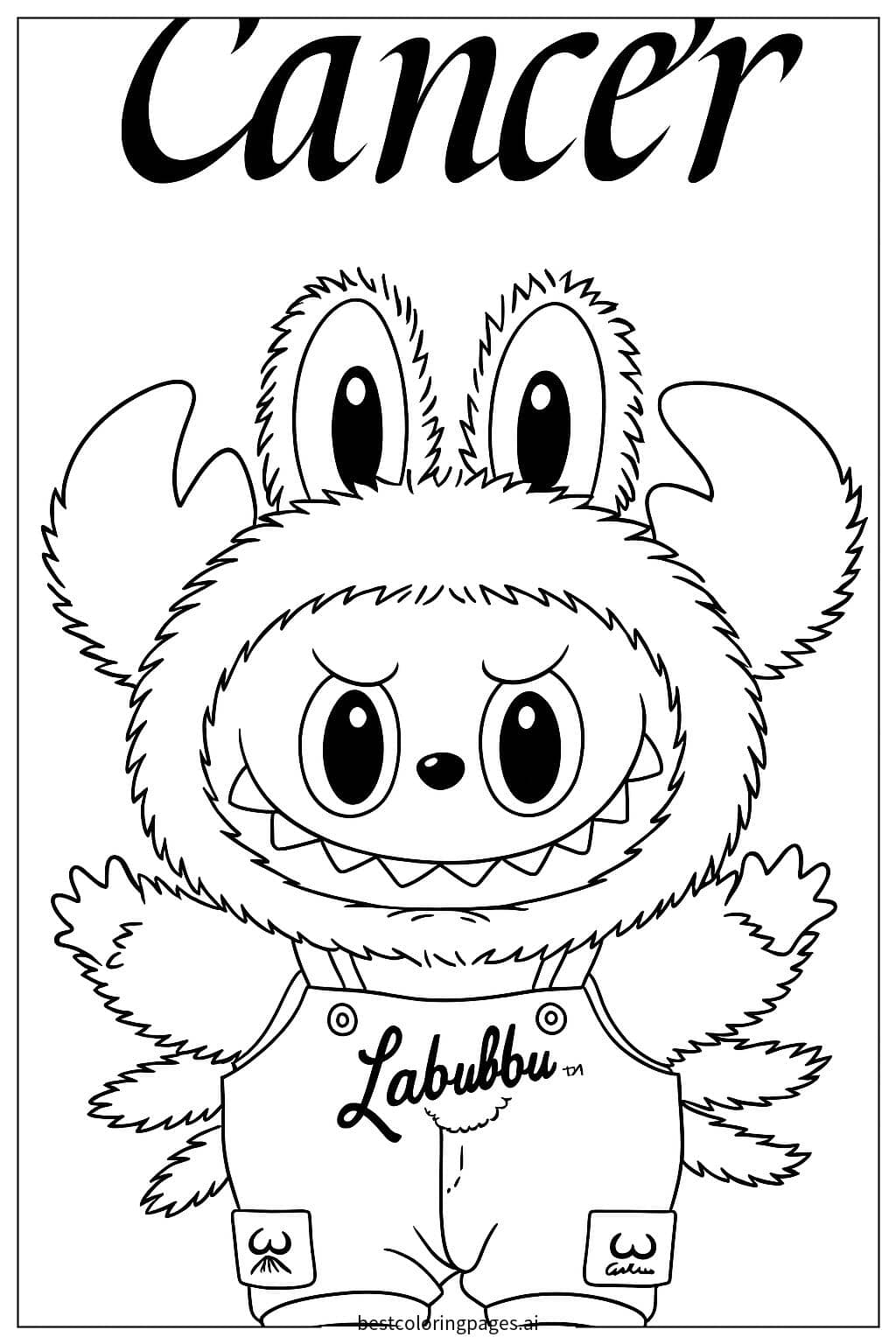 Tranh tô màu Labubu quái vật dễ thương