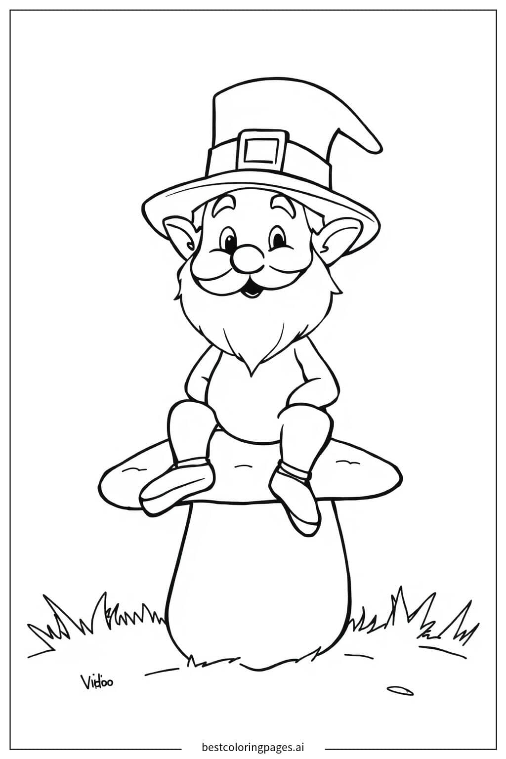 Dibujos de Leprechaun Sentado para Colorear
