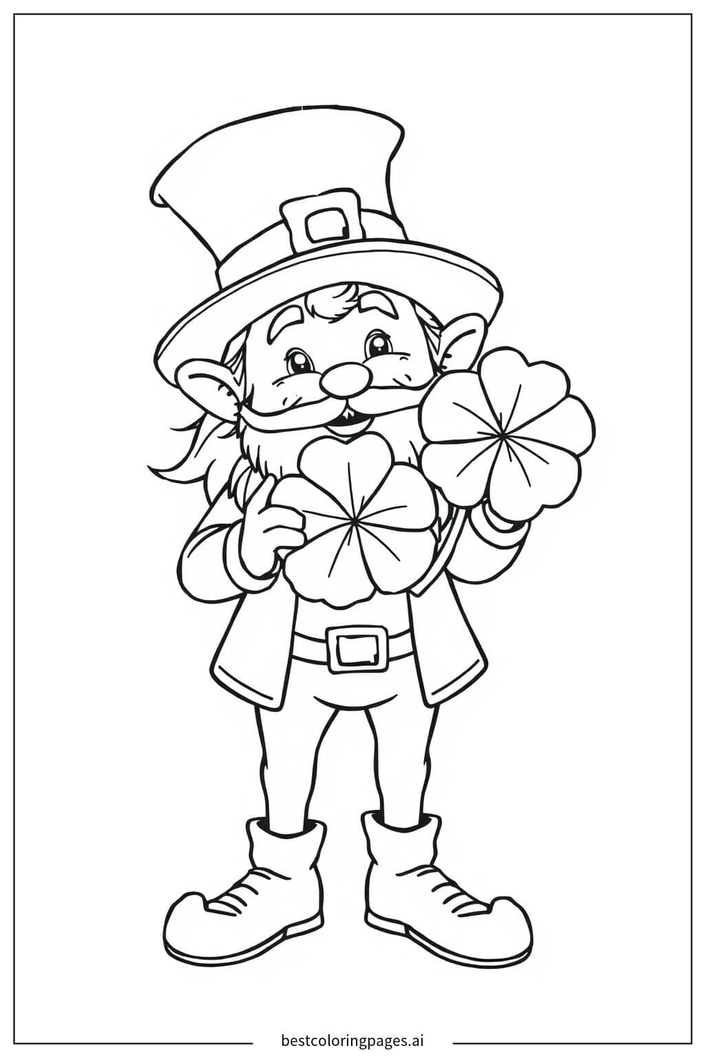 Dibujos de Duende con Trébol para Colorear