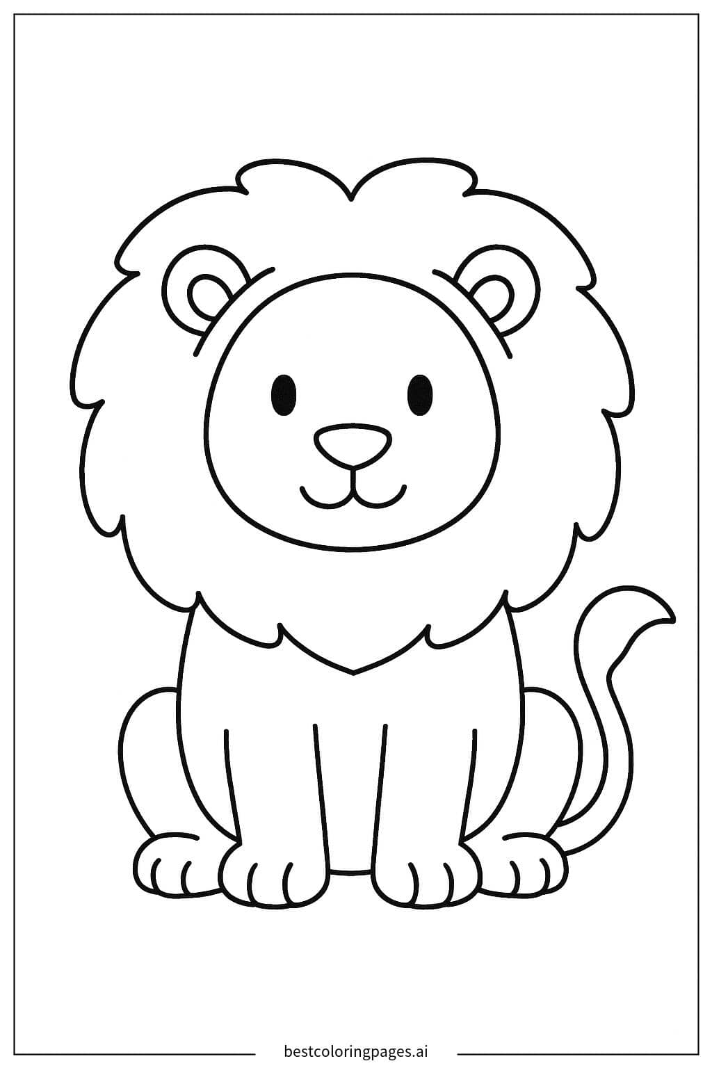 Sitting Lion Coloring Page