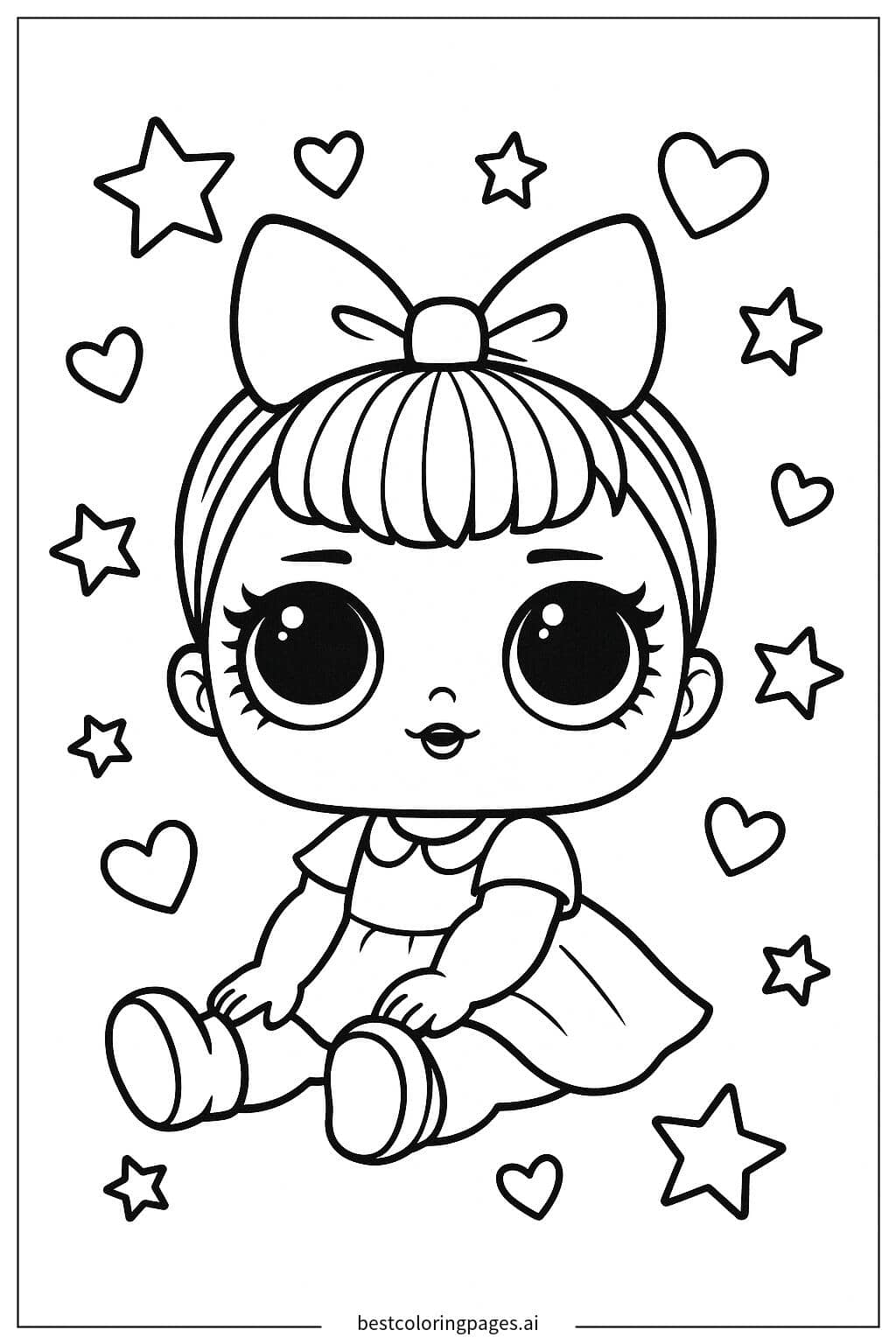 LOL Surprise Doll Sitting Coloring Page