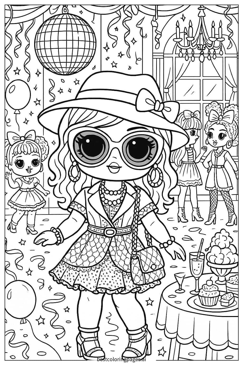 LOL Surprise Doll Fashion Party Coloring Page