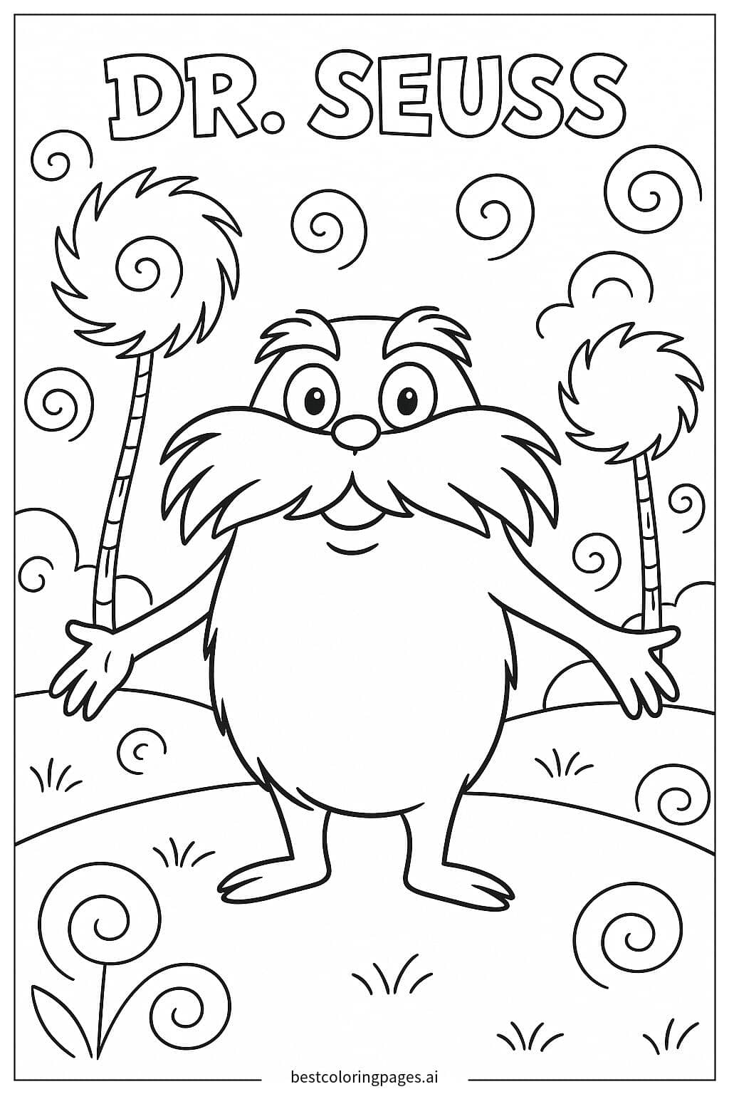 Coloriage Lorax Souriant