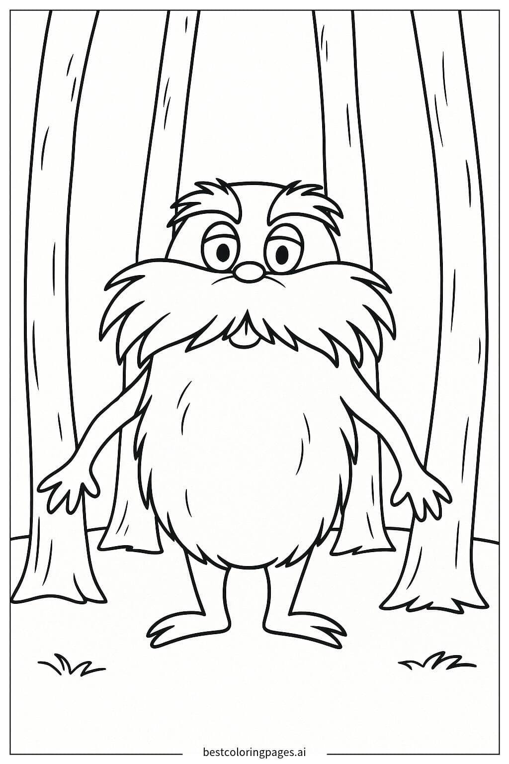 Coloriage Le Lorax Debout