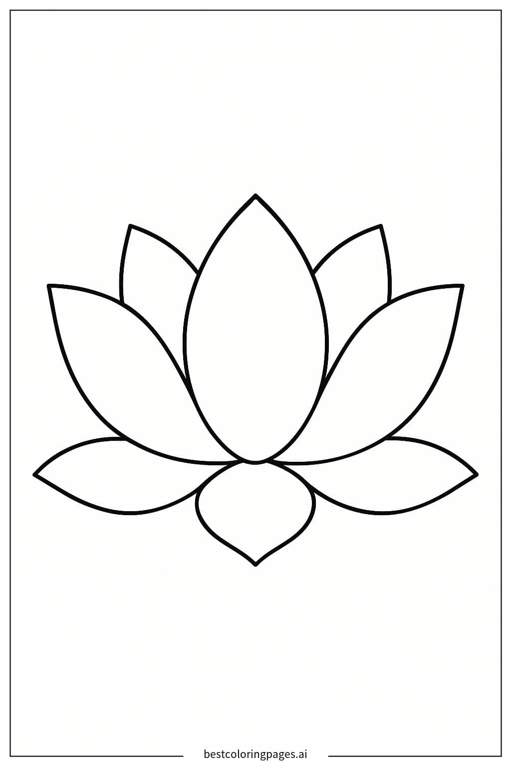 Lotus Flower as a Symbol of Buddhism Coloring Page