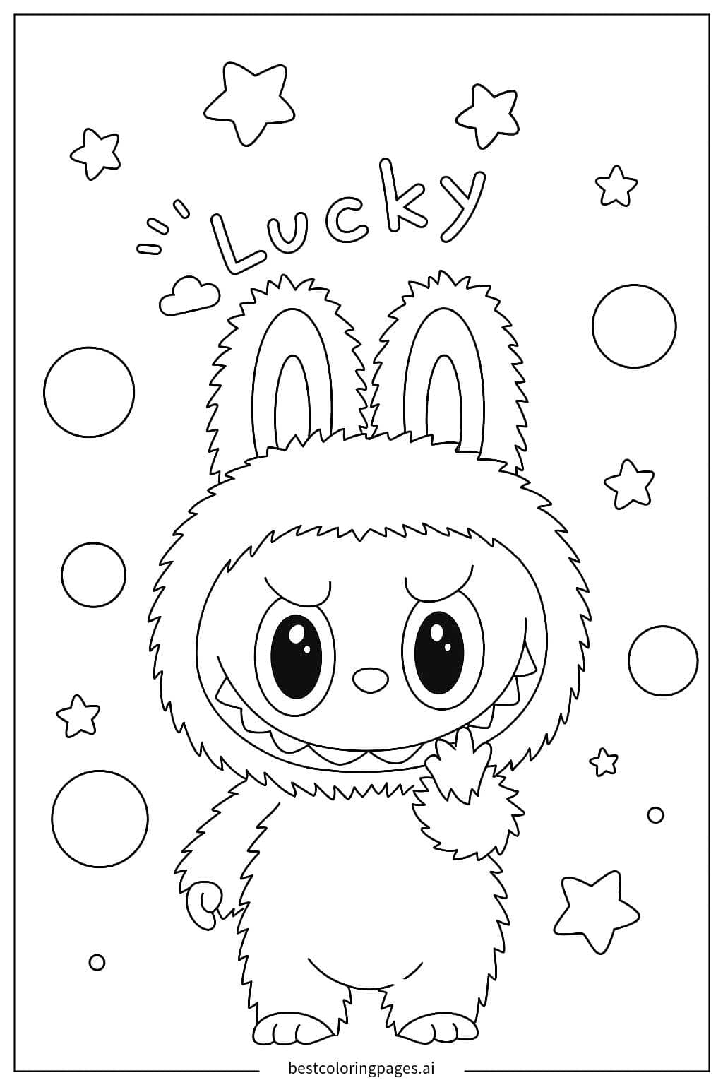 Lucky Bunny Monster Coloring Page