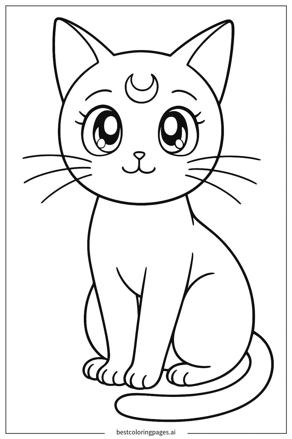 차분히 앉아 있는 루나 고양이 색칠공부