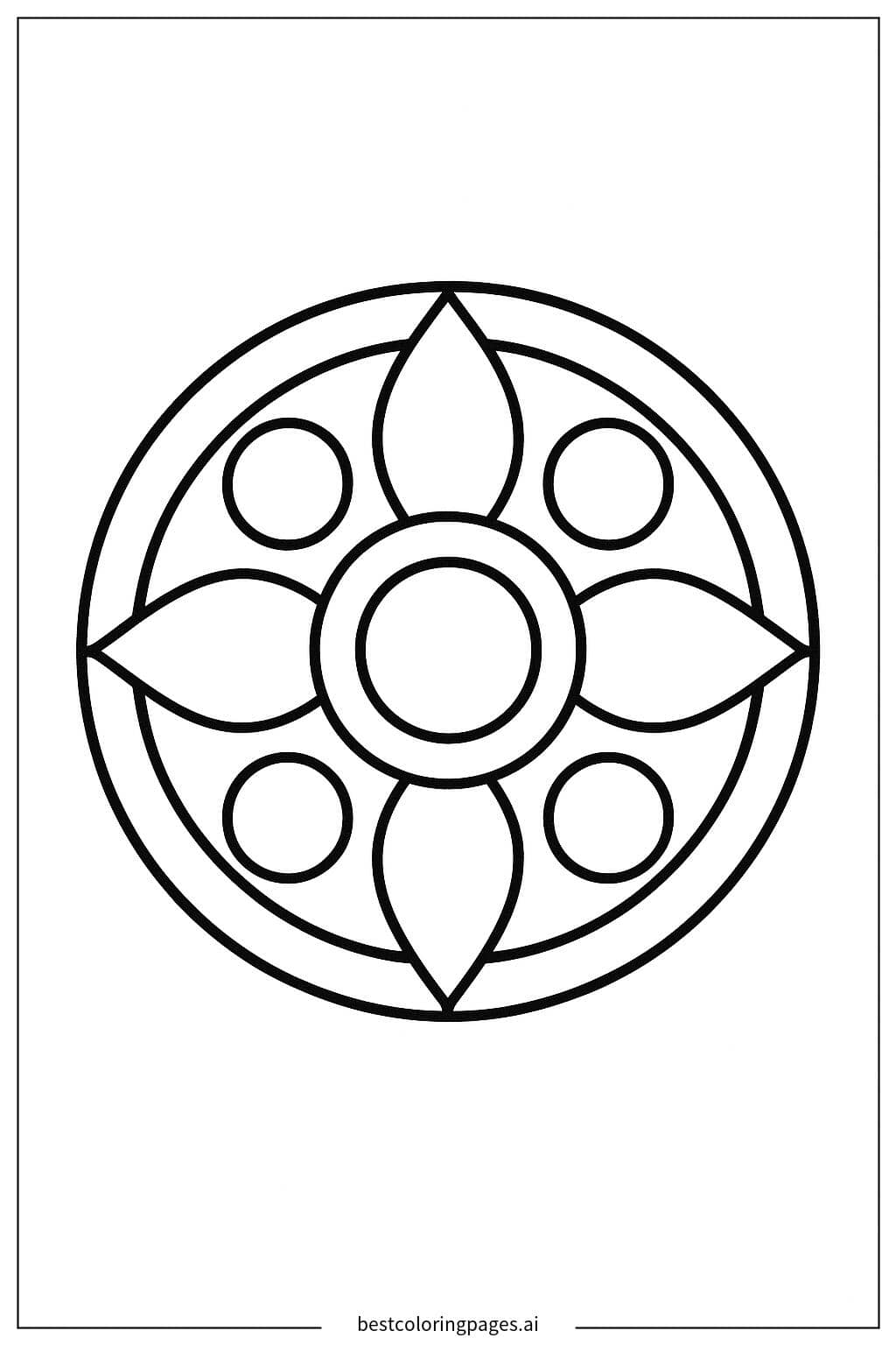 Dibujos de Mándala de líneas básicas para Colorear
