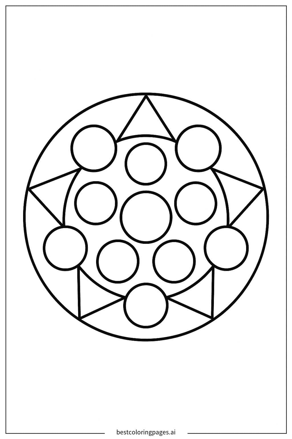 Dibujos de Mándala con Formas Básicas para Colorear