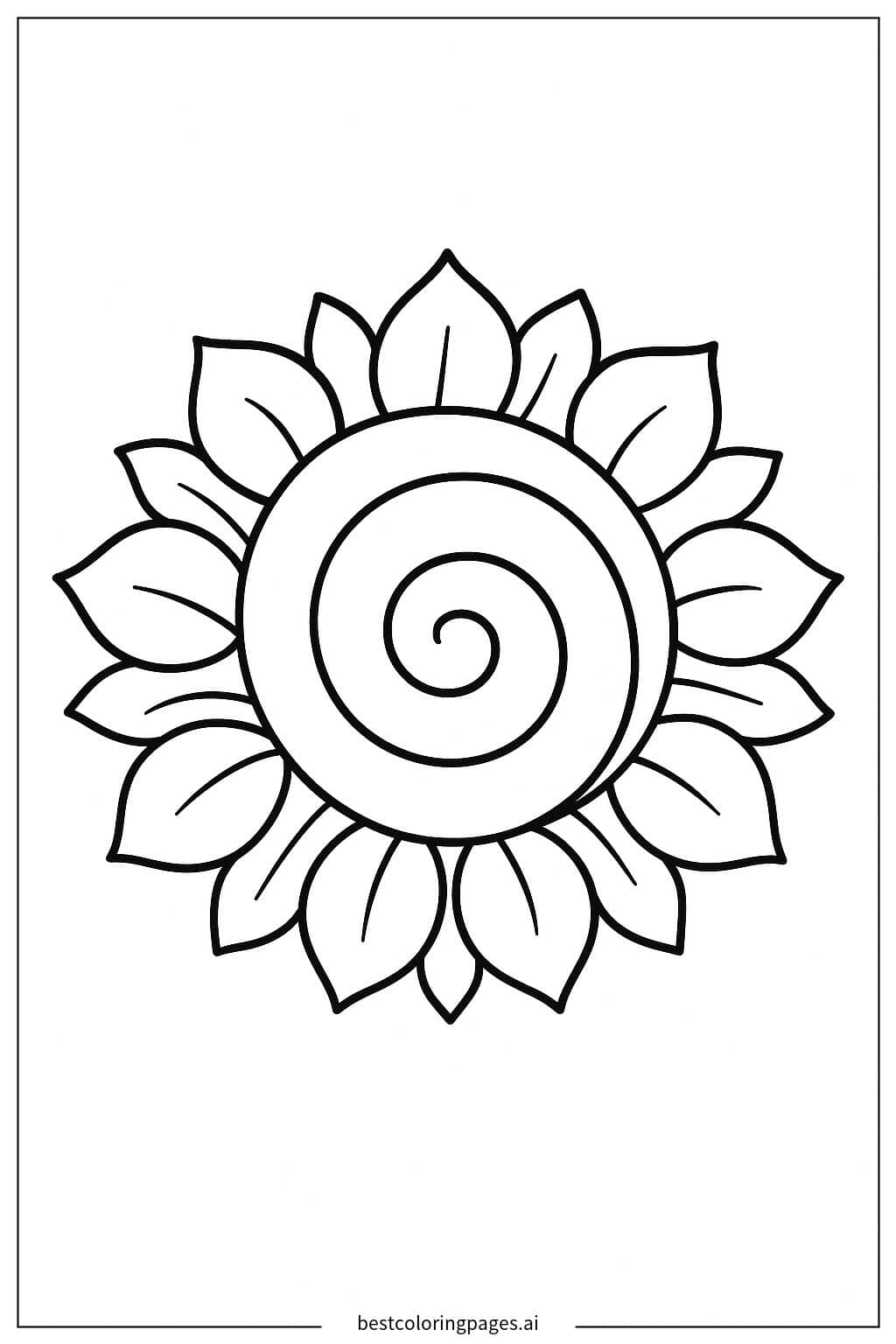 Dibujos de Mandala con diseño espiral básico para Colorear