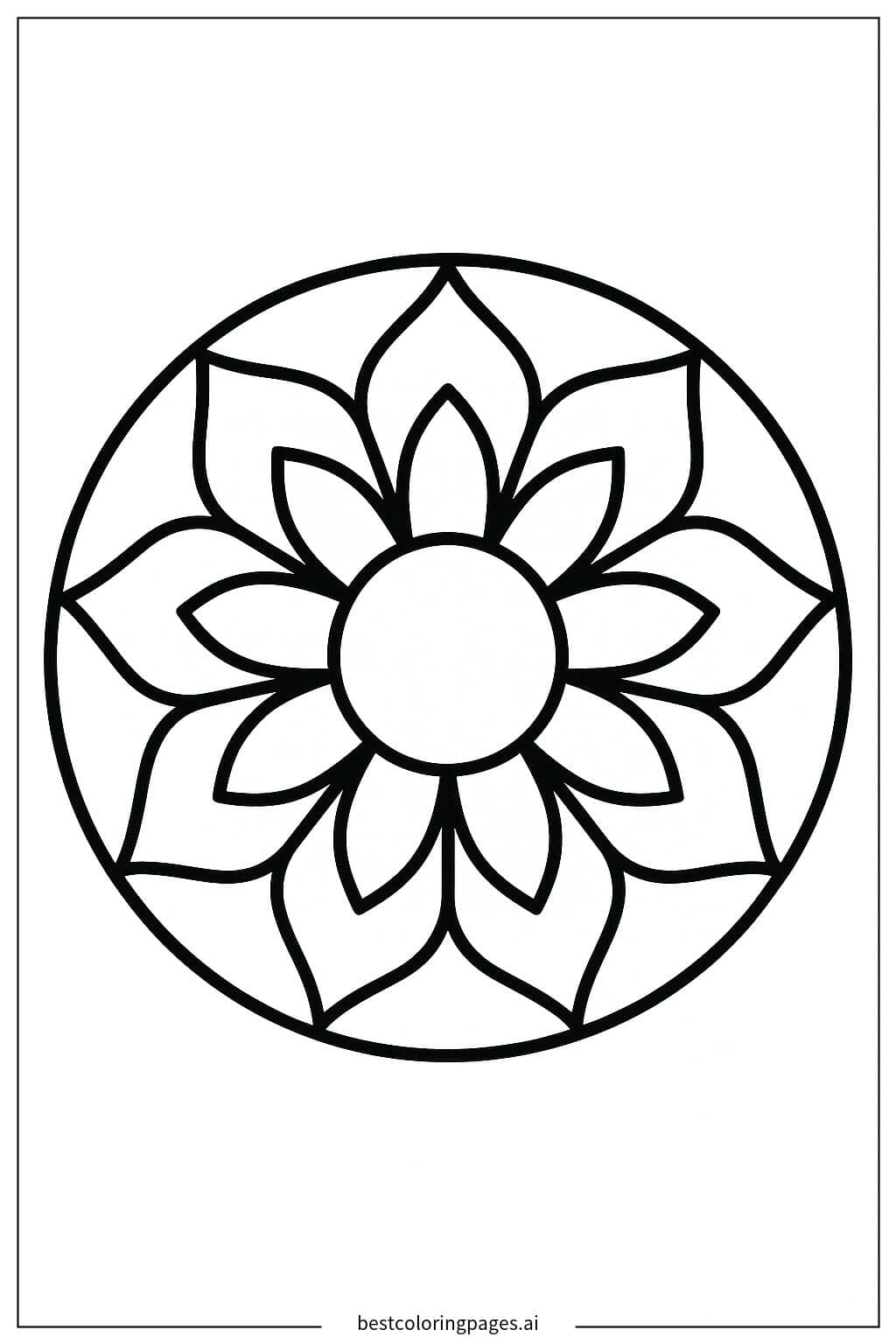 Mandala with Bold Lines Coloring Page
