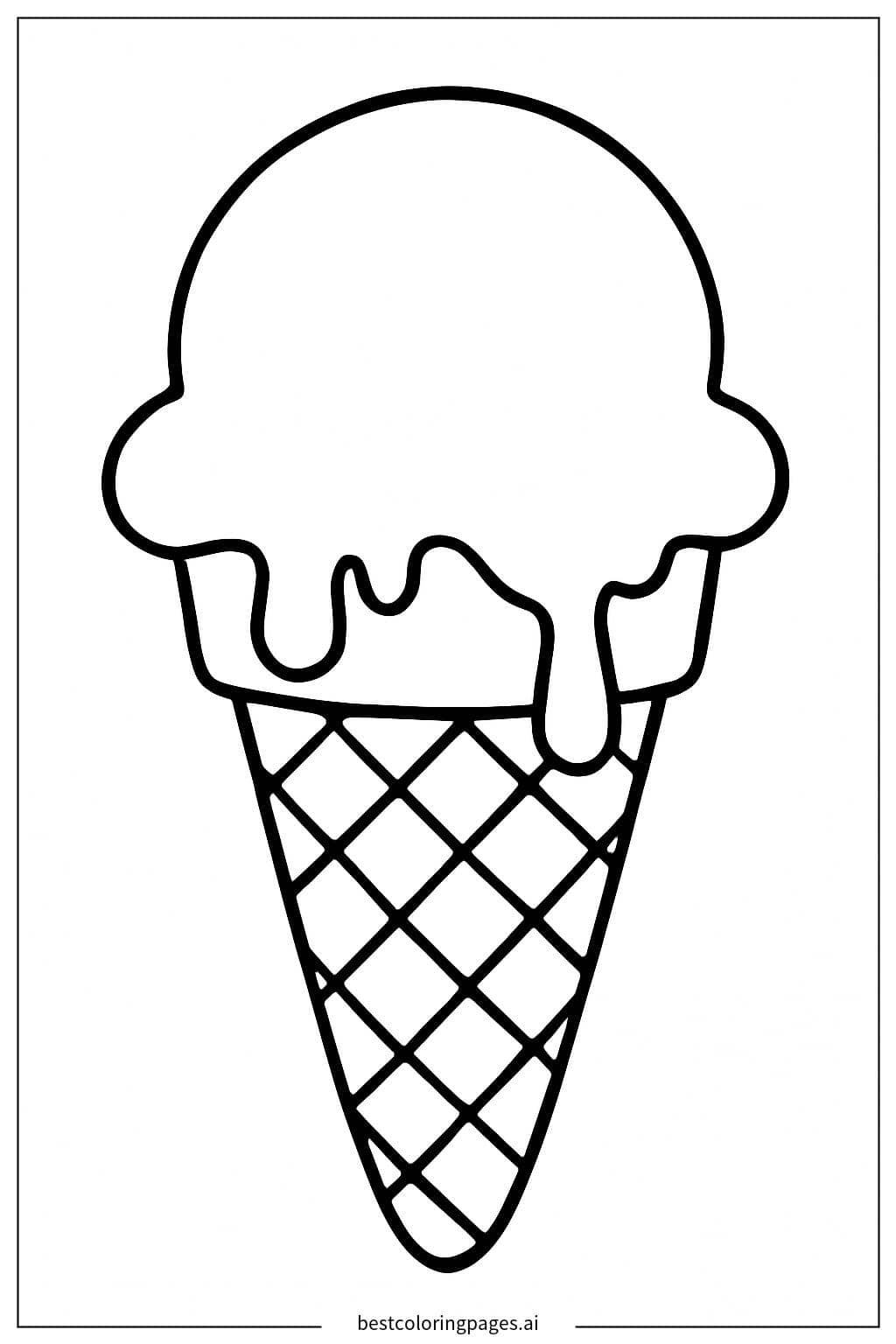 Melting Ice Cream Delight Coloring Page