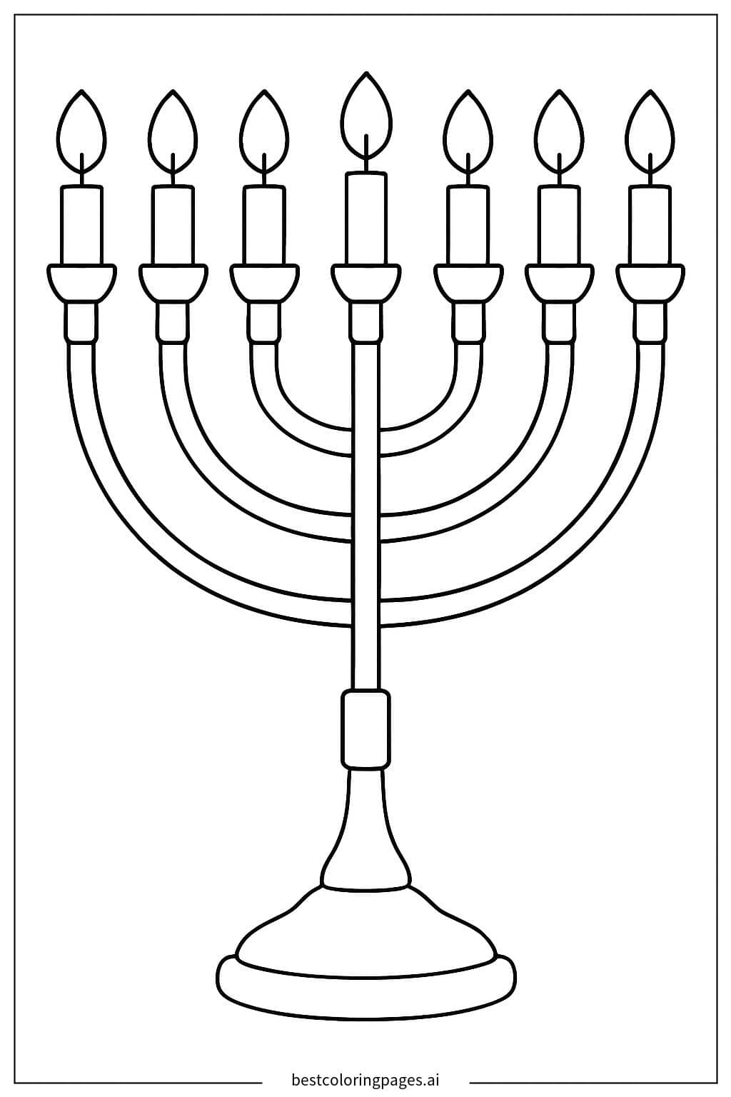 Seven-Branch Menorah Coloring Page Coloring Page