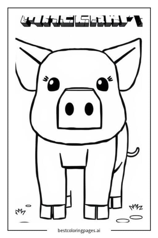Coloriage Cochon Minecraft