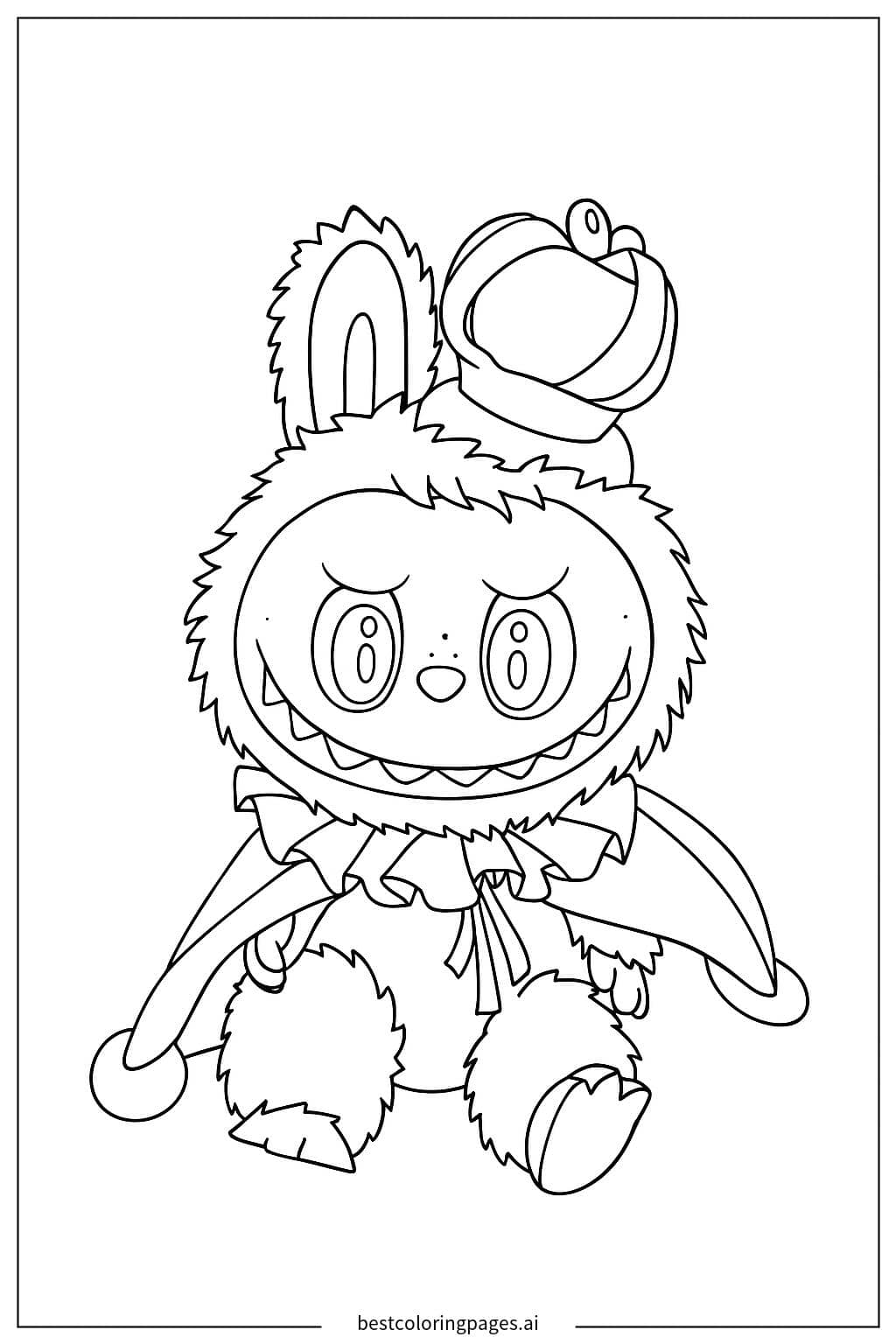 Playful Plush Bunny Coloring Page