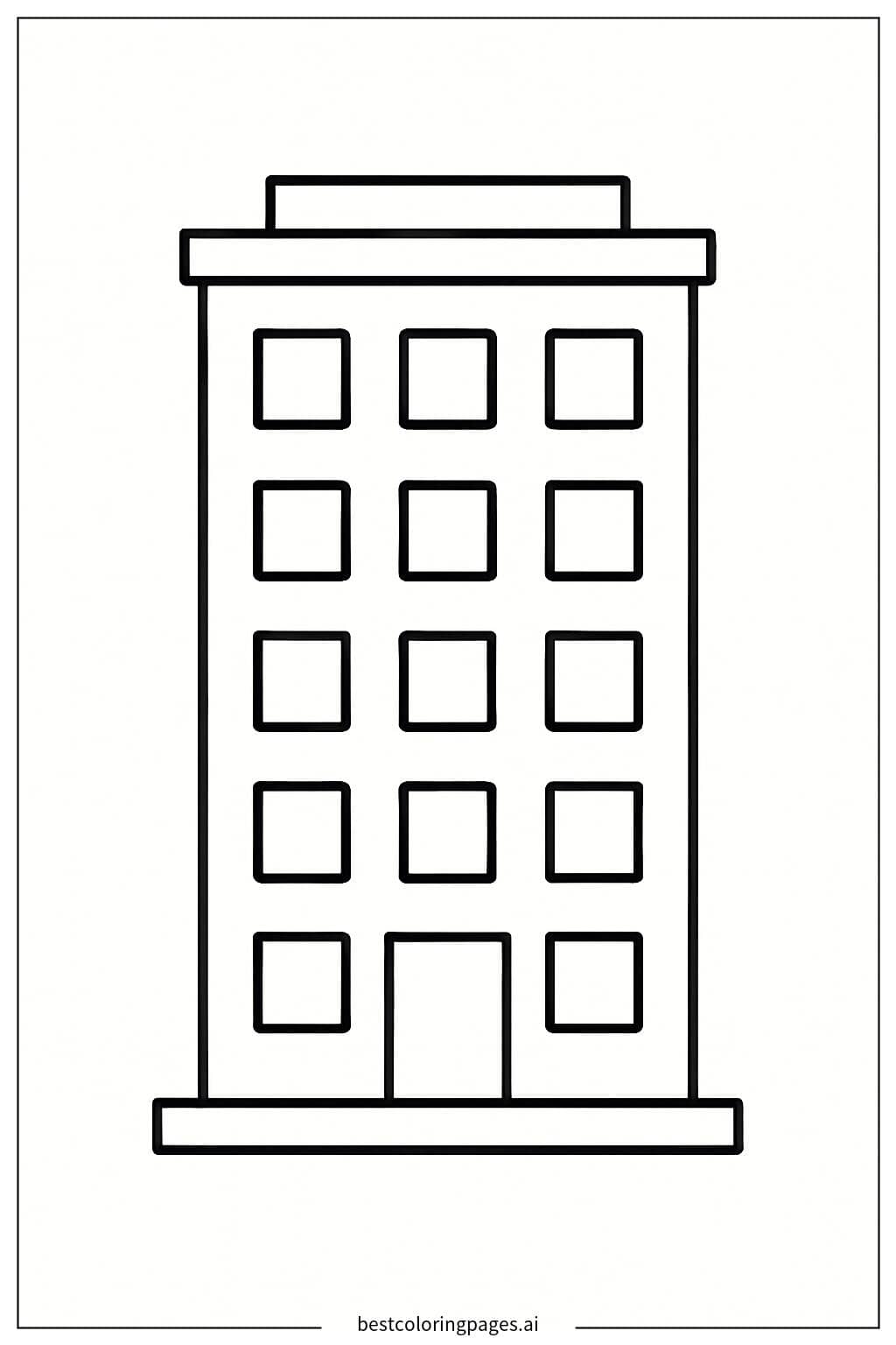 Modernes Wohngebäude Ausmalbilder