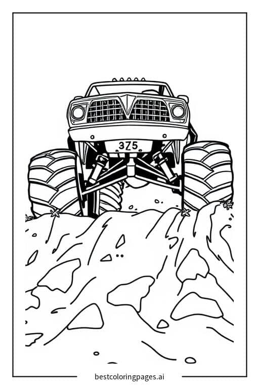 Monstertruck fährt durch Schlamm Ausmalbilder