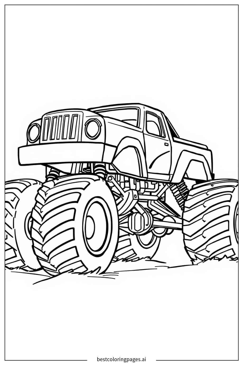 Monstertruck mit großen Rädern Ausmalbilder