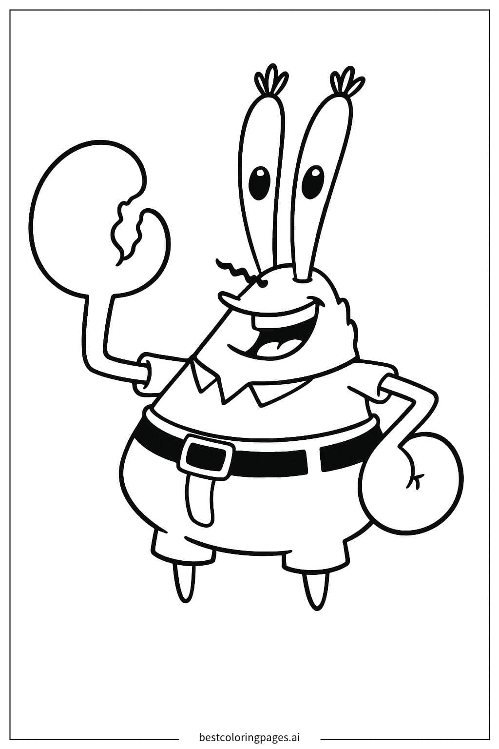Mr. Krabs with His Mighty Claw Coloring Page