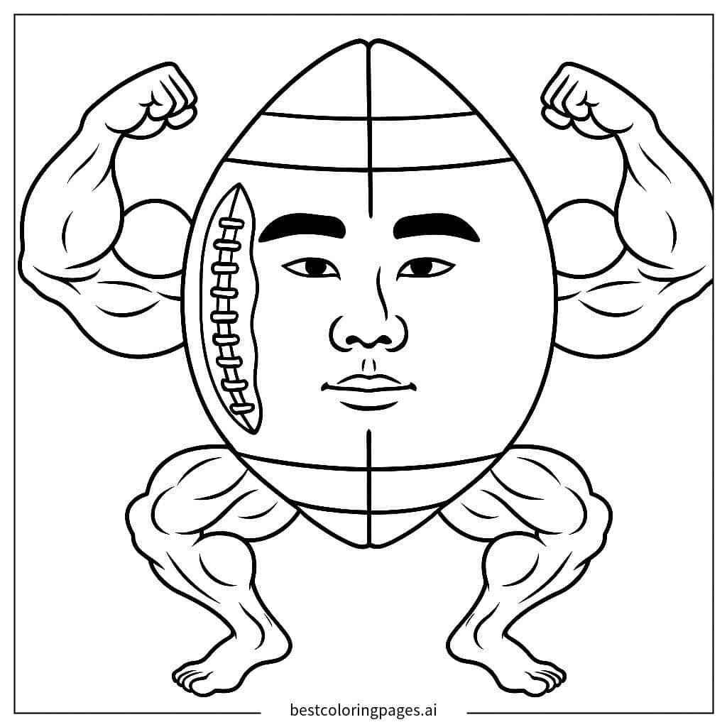 Disegni di Personaggio Muscoloso di Football da Colorare