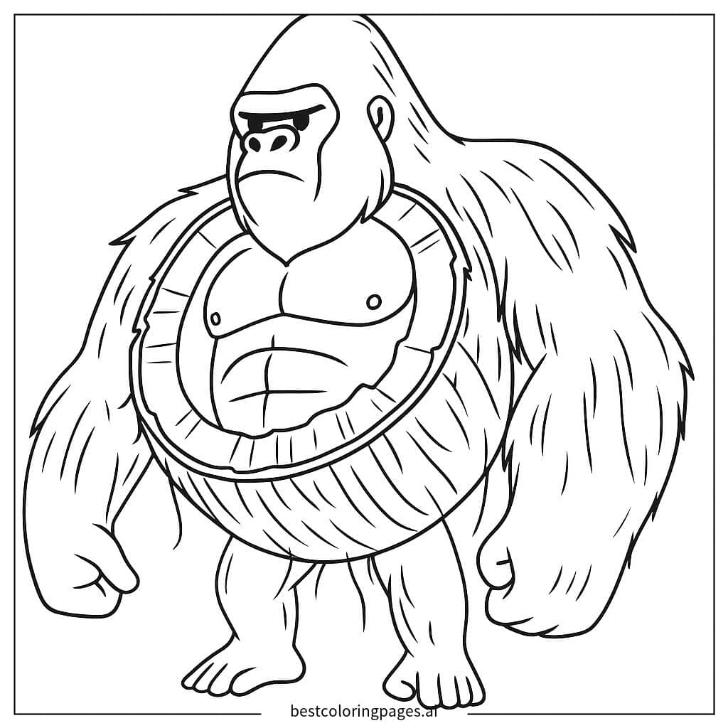 筋肉ゴリラ戦士 のぬりえ