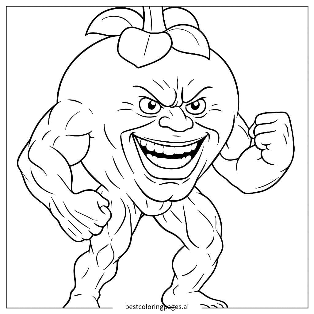 Disegni di Guerriero Zucca Muscoloso da Colorare