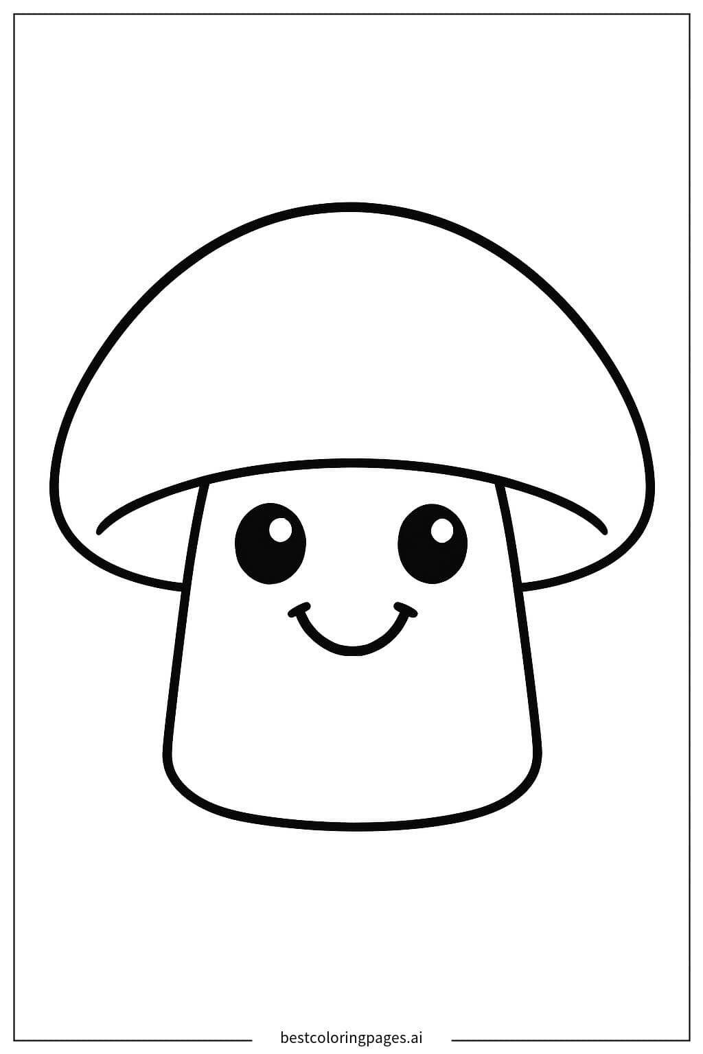 Smiling Mushroom Coloring Page Coloring Page
