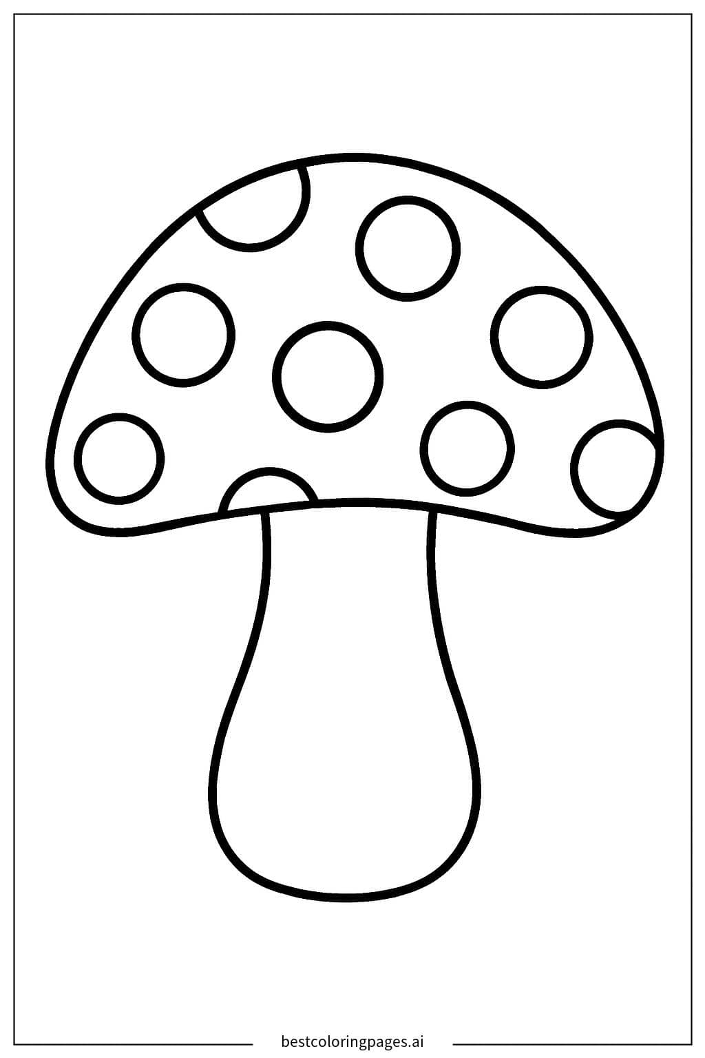 Polka Dot Mushroom Coloring Page Coloring Page
