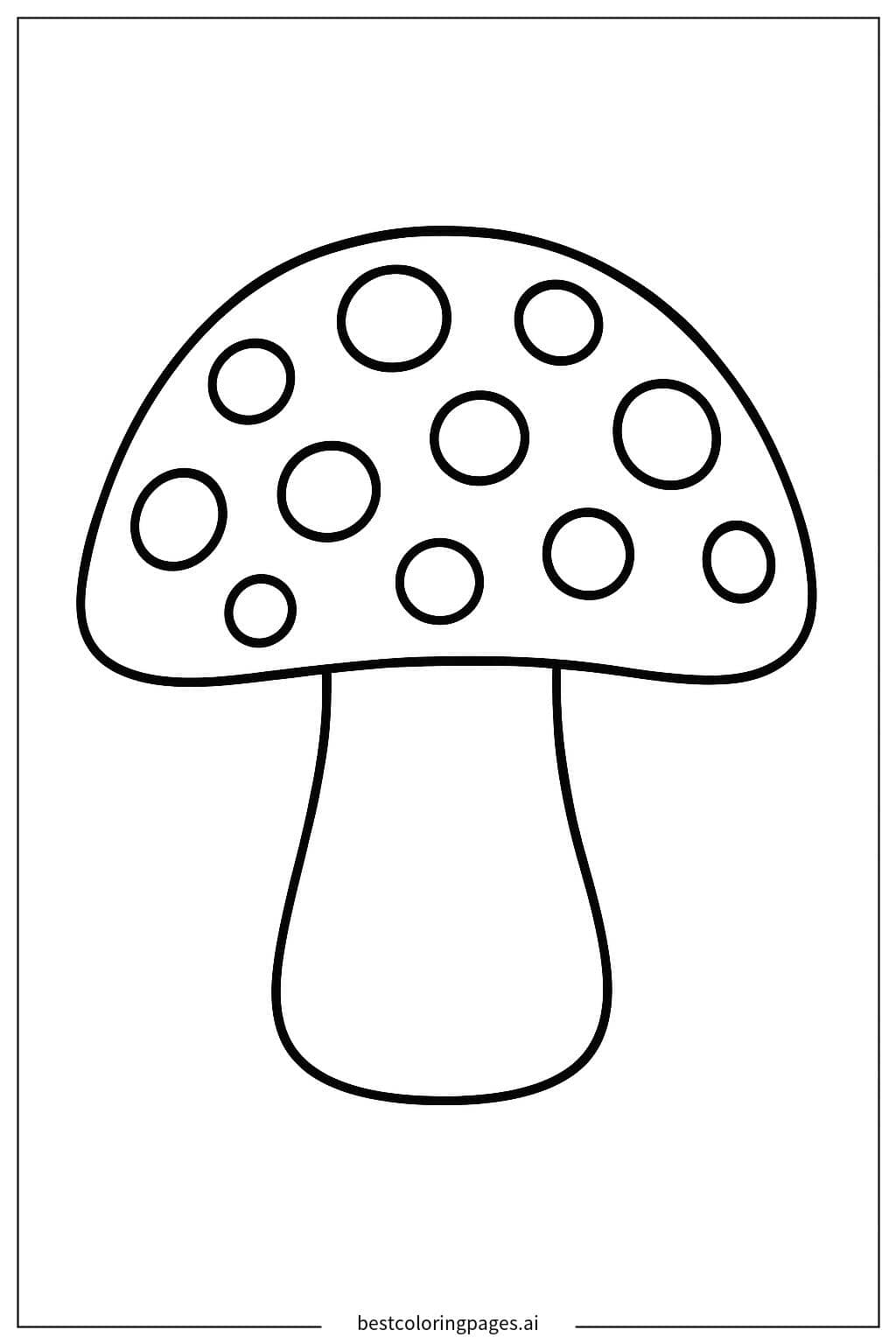 Spotted Mushroom Coloring Page Coloring Page
