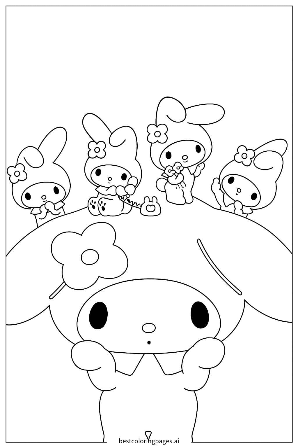 My Melody와 친구들 색칠공부