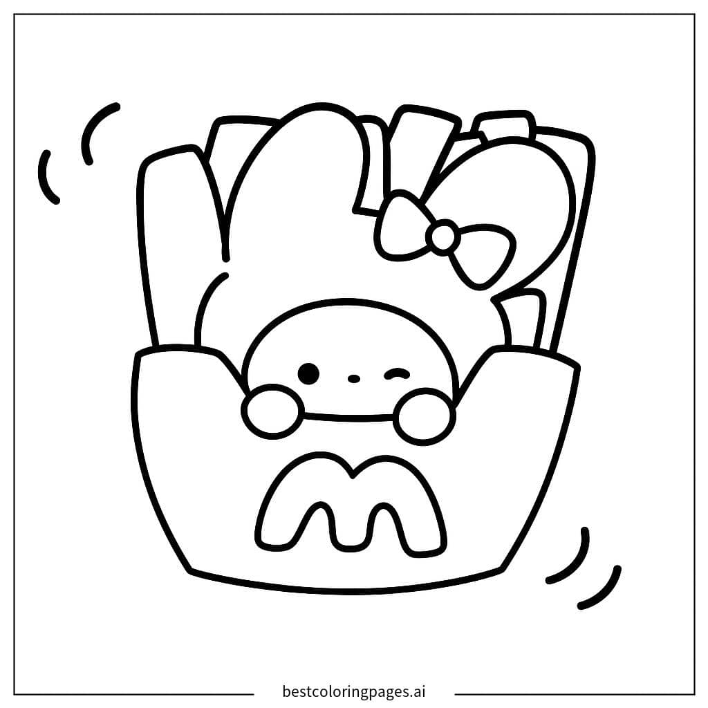 감자튀김 속 마이멜로디 색칠공부