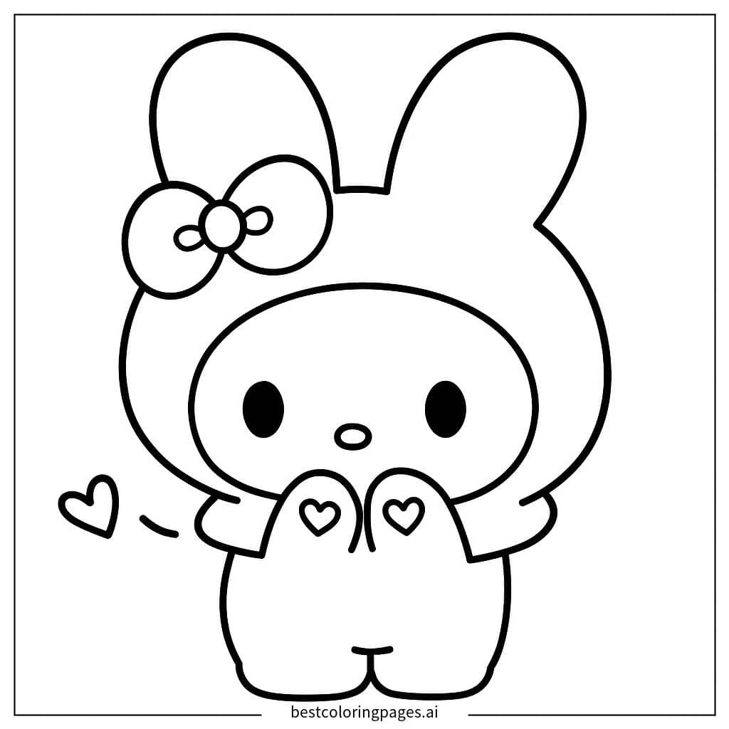 하트와 함께하는 마이 멜로디 색칠공부