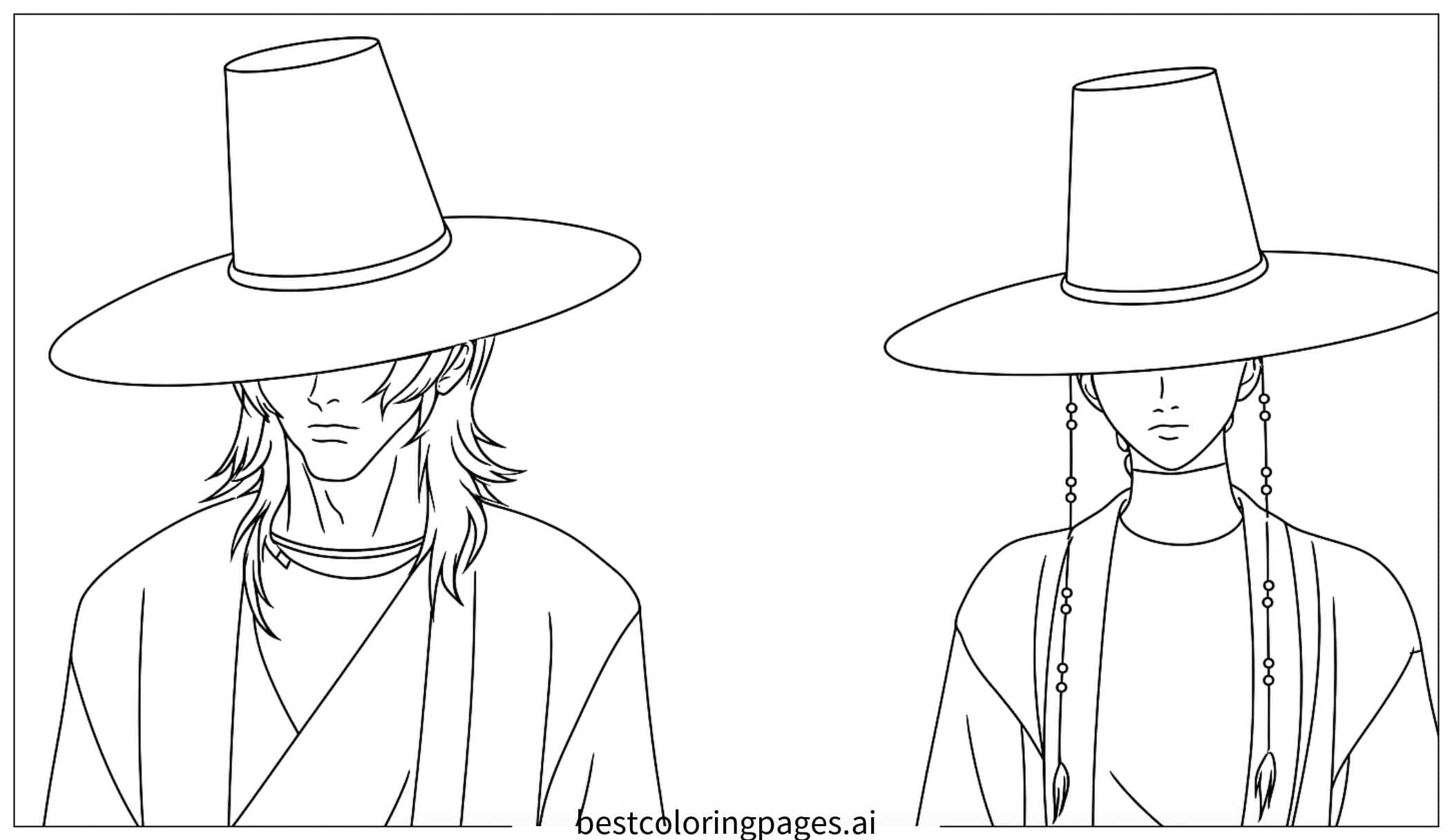 Dibujos de Diseños Misteriosos de Sombreros para Colorear
