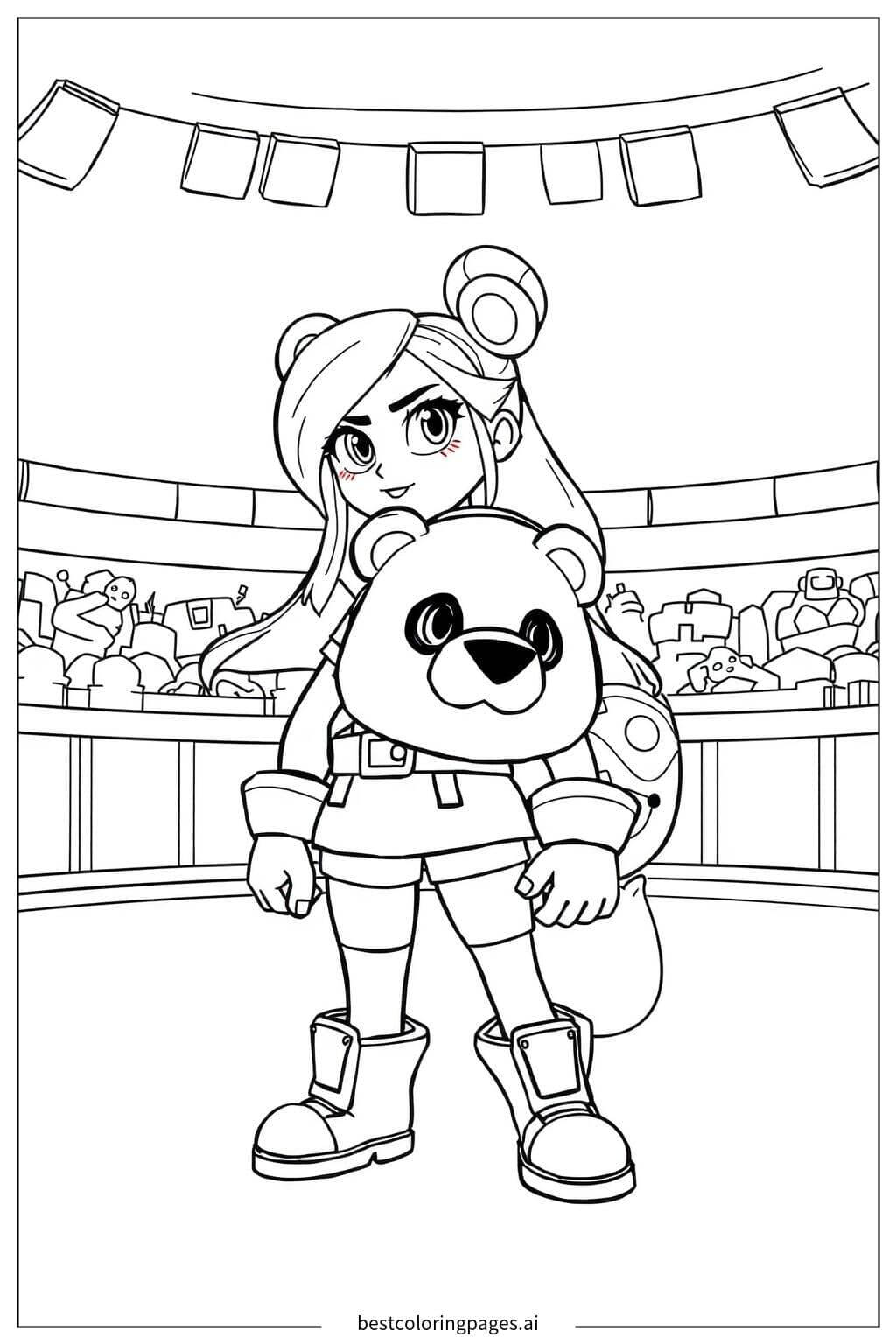 Desenhos de Nita e o Companheiro Urso para Colorir