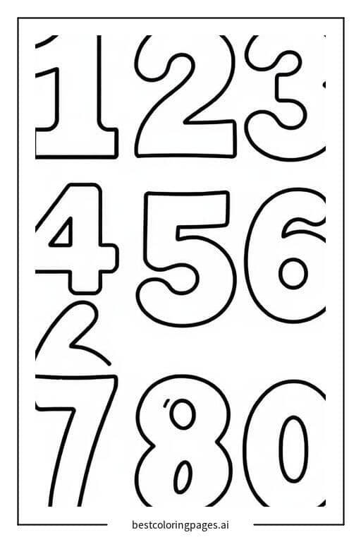 Fun with Numbers: One to Ten Coloring Page Coloring Page
