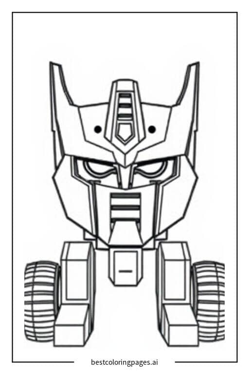 Disegni di Optimus Prime visto da davanti da Colorare