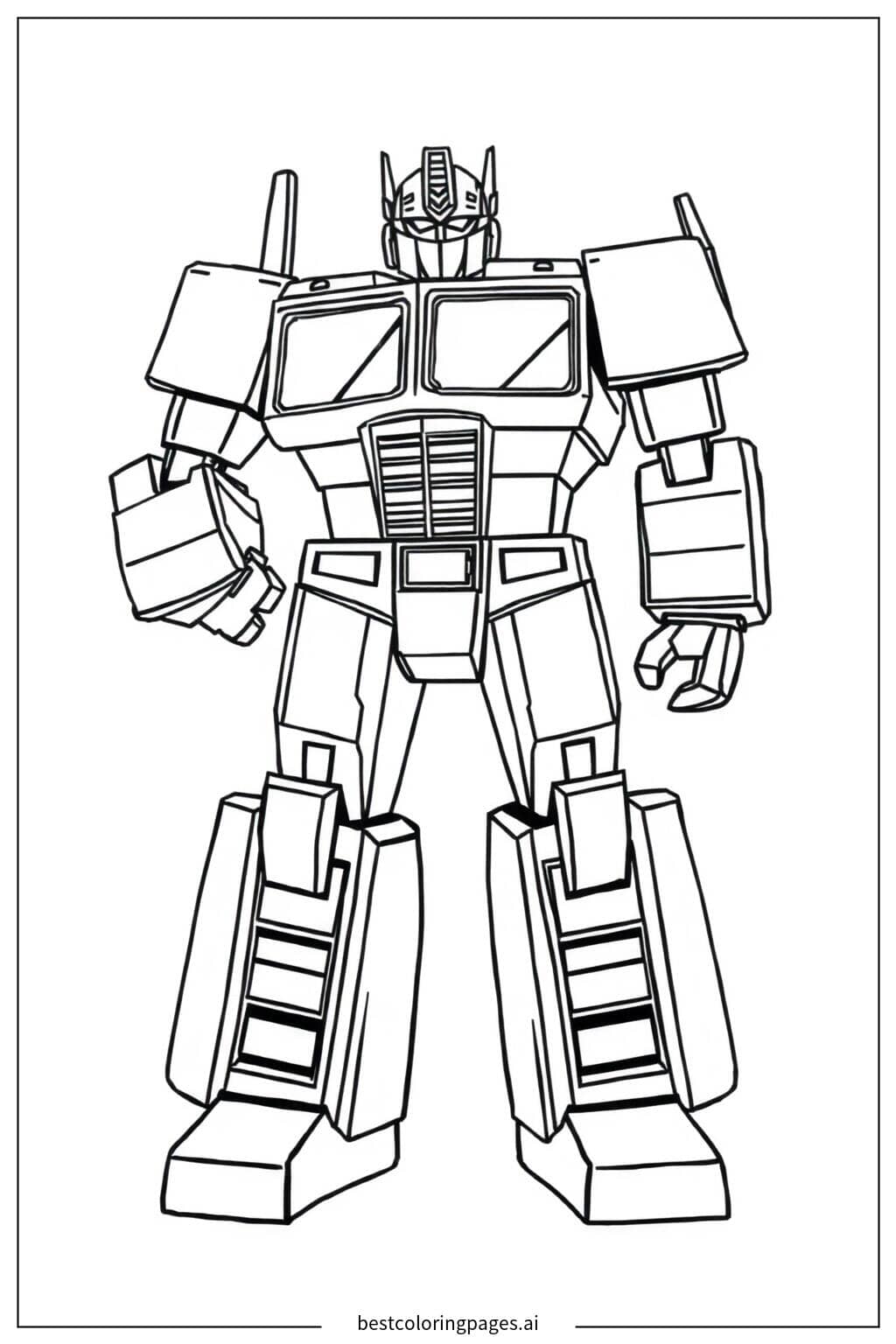 Optimus Prime Standing Tall Coloring Page