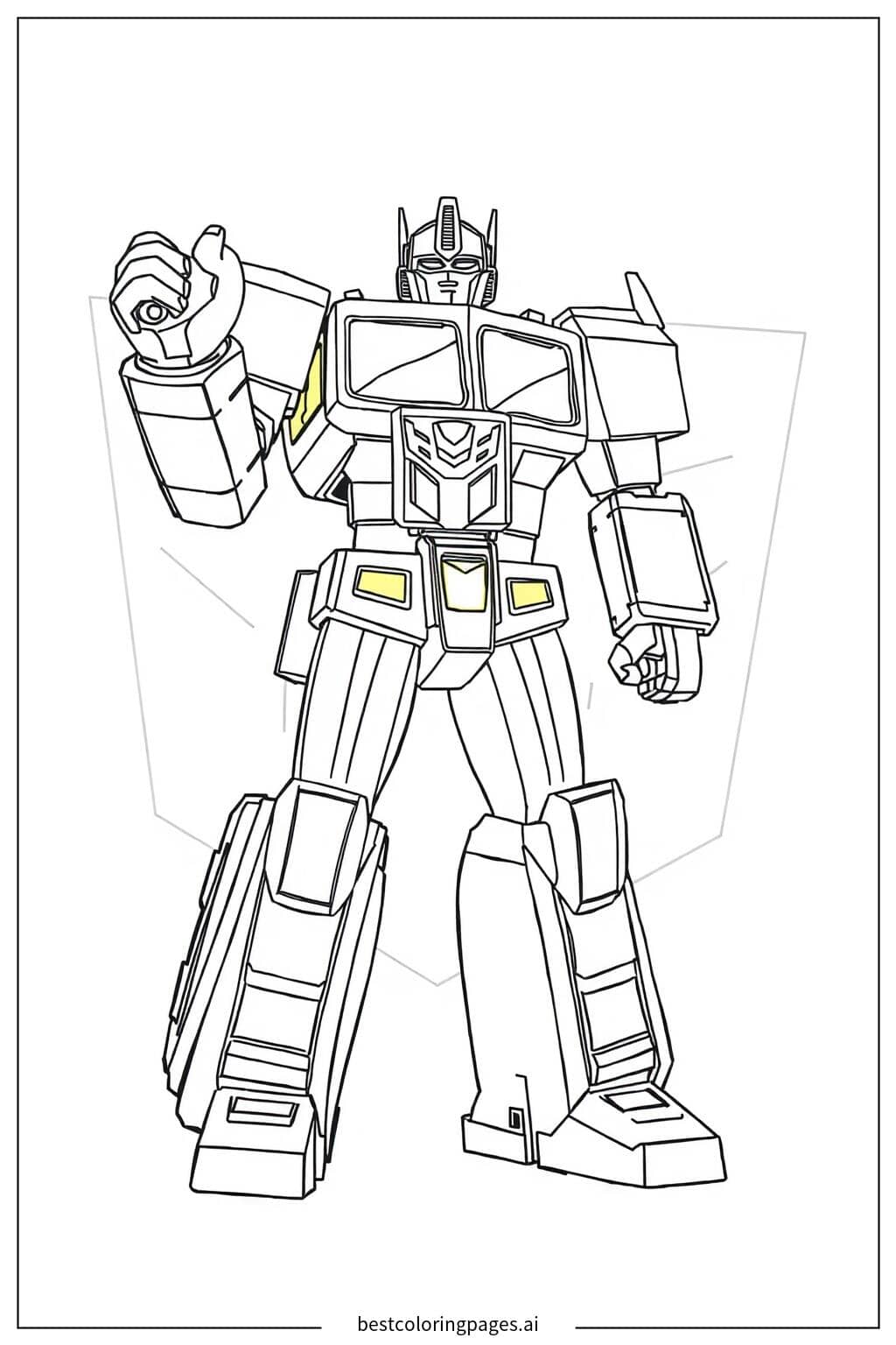 Tranh tô màu Optimus Prime với Khối Năng Lượng