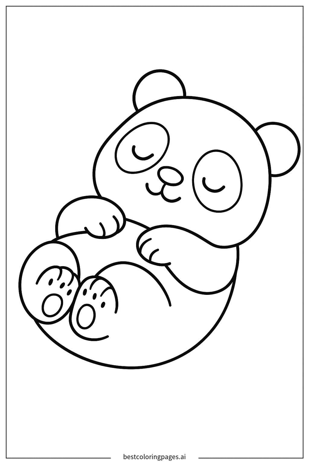 Panda Sleeping Peacefully Coloring Page
