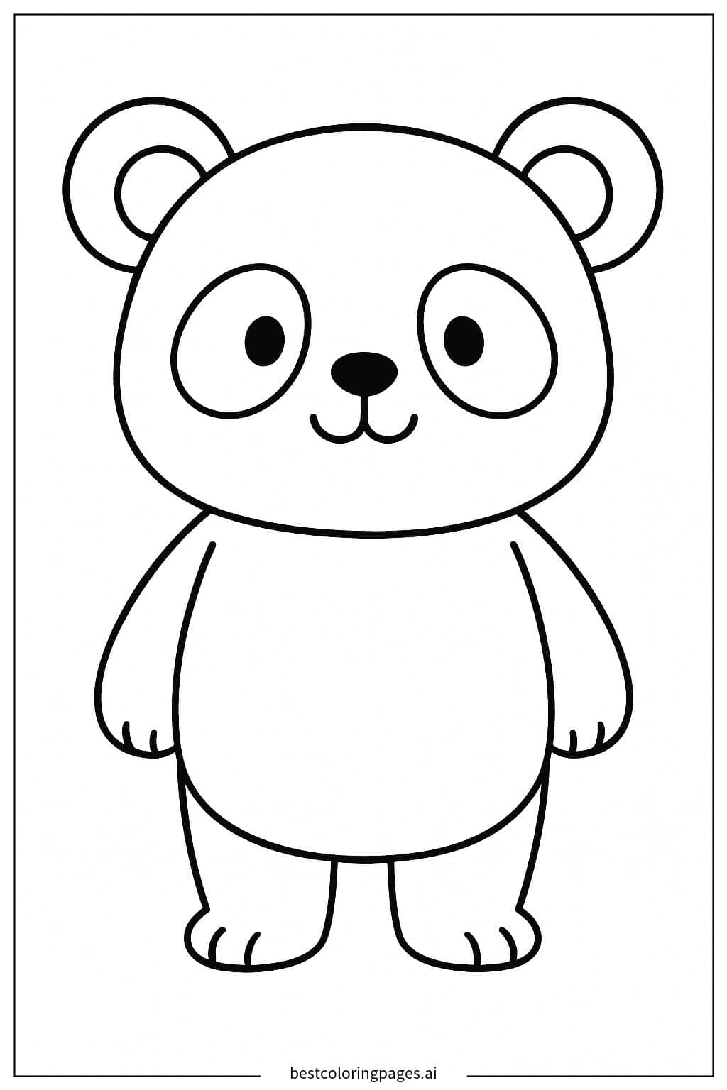 立っているパンダ のぬりえ