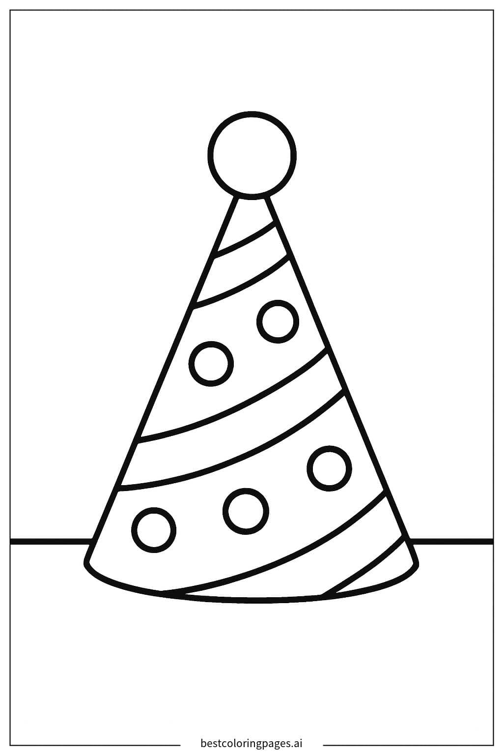 Party Hat on a Table Coloring Page