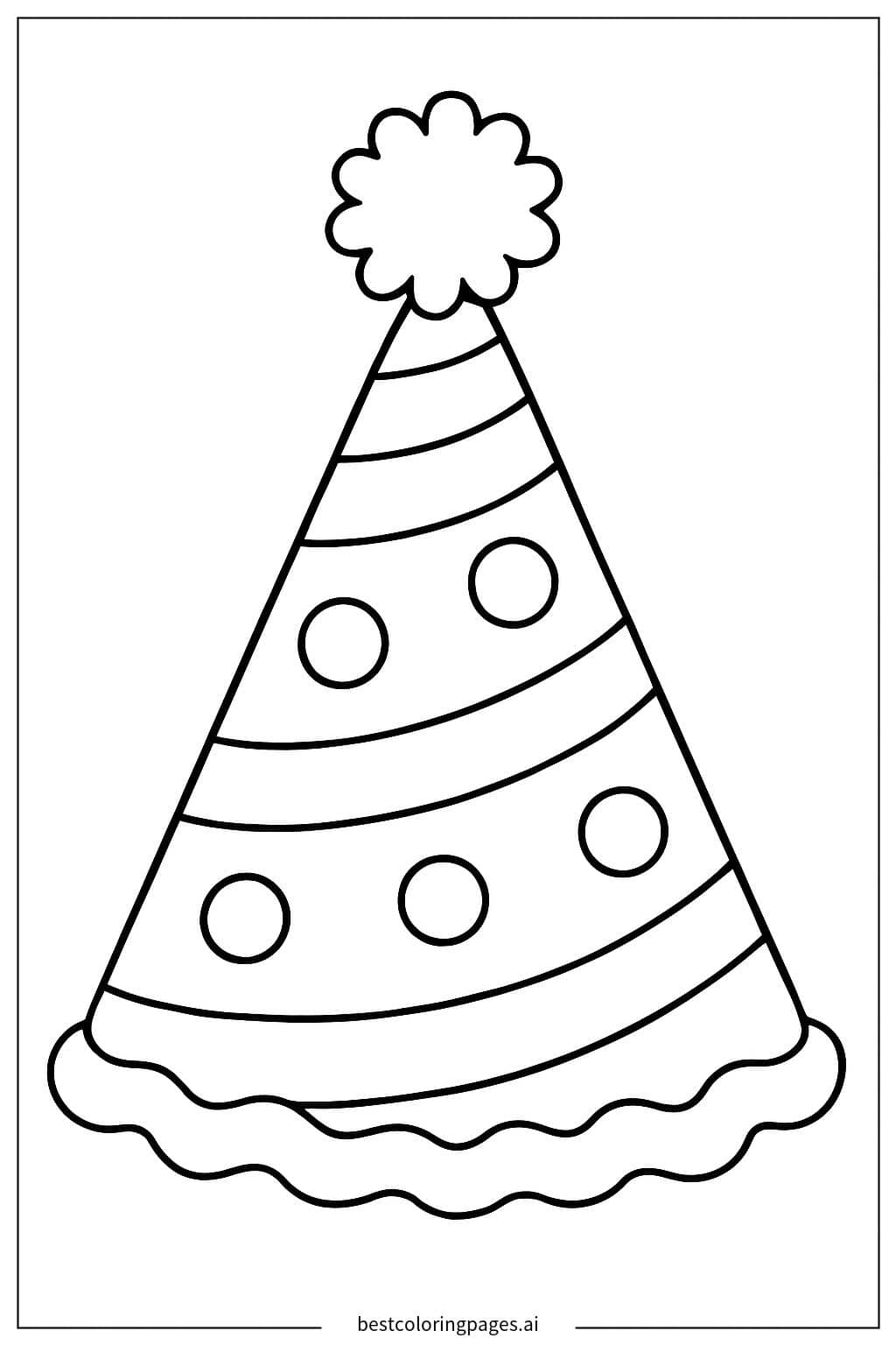 Fun Party Hat Coloring Page Coloring Page