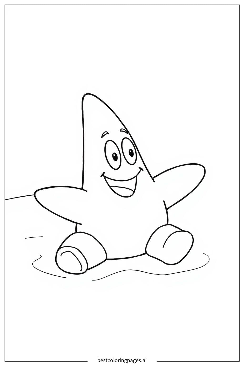 Desenhos de Patrick Estrela Sentado para Colorir
