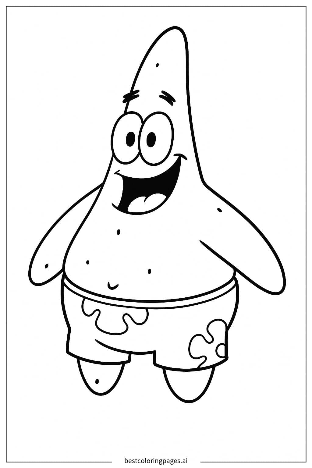 Patrick Starfish Standing Still Coloring Page