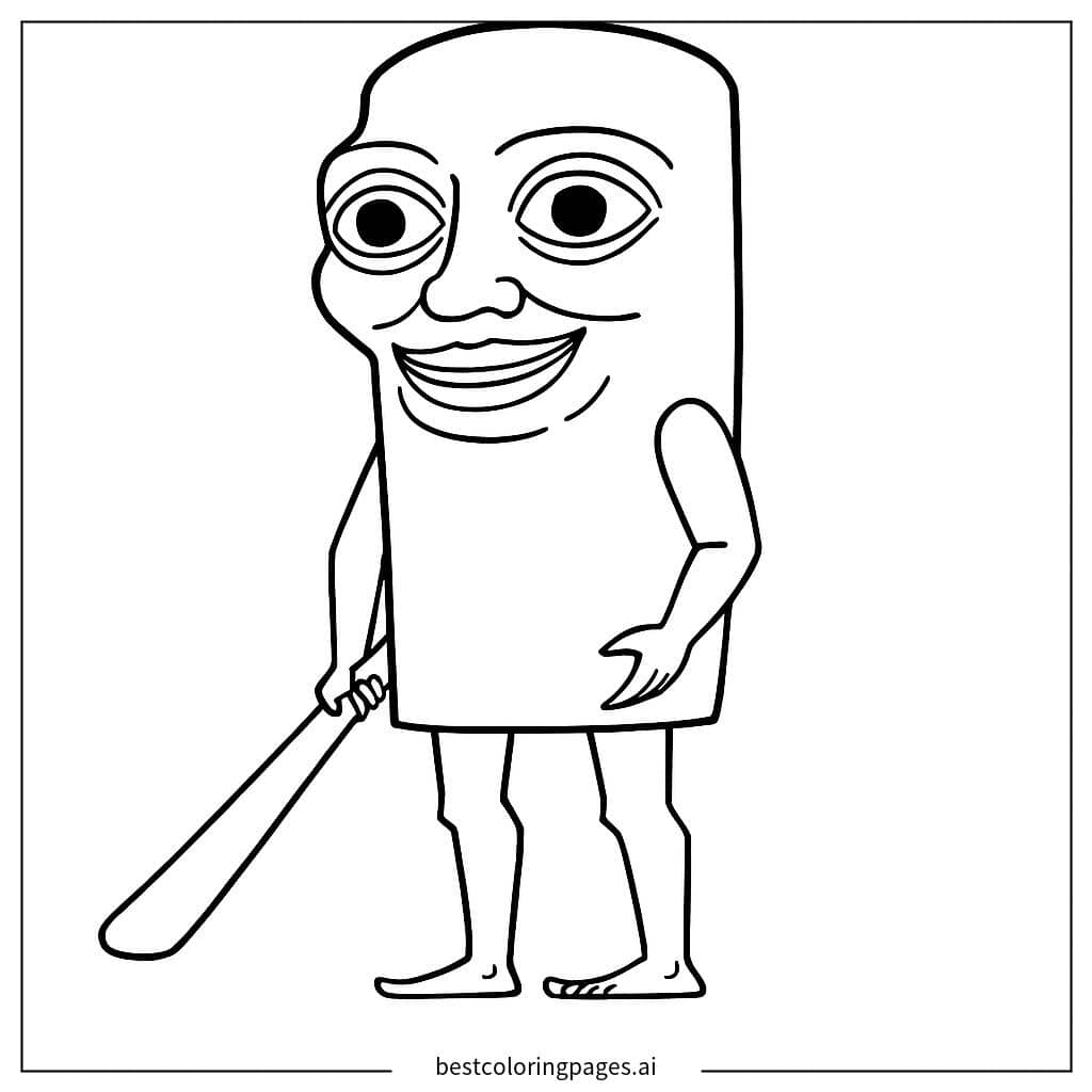 Disegni di Persona che tiene una mazza da Colorare