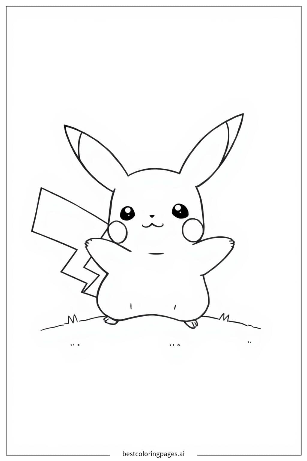 Gambar Mewarnai Pikachu Menikmati Matahari
