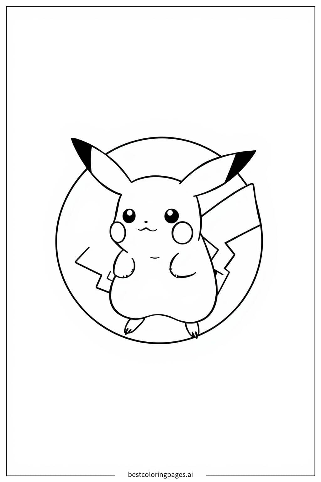 Gambar Mewarnai Pikachu dalam Gelembung