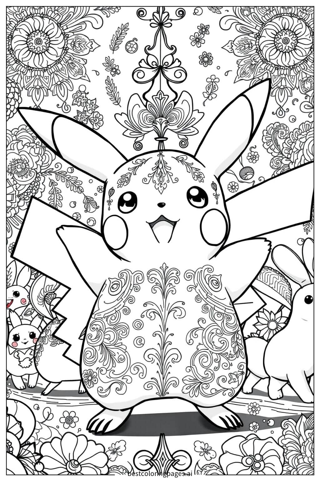 Gambar Mewarnai Pikachu Memimpin Parade Pokemon
